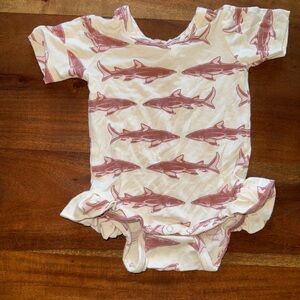 Kate Quinn Pink Shark Print One Piece